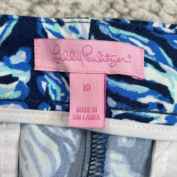 Lilly Pulitzer Keliani Stretch Pant High Tide Navy Blue Womens 10 - Picture 4 of 9